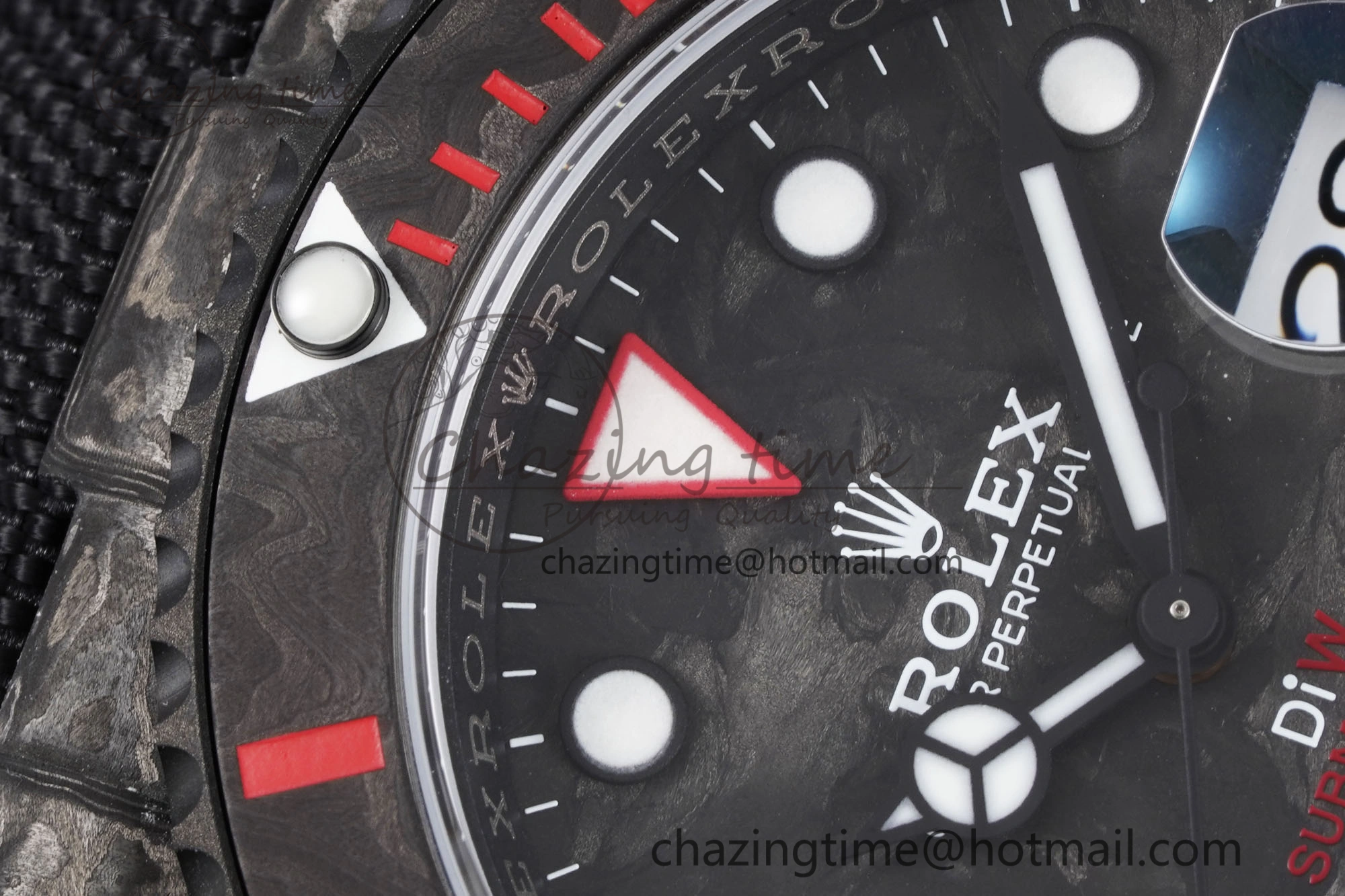 Submariner DIW Carbon VSF 1:1 Best Edition Black Red Dial on Black Nylon Strap VS3135