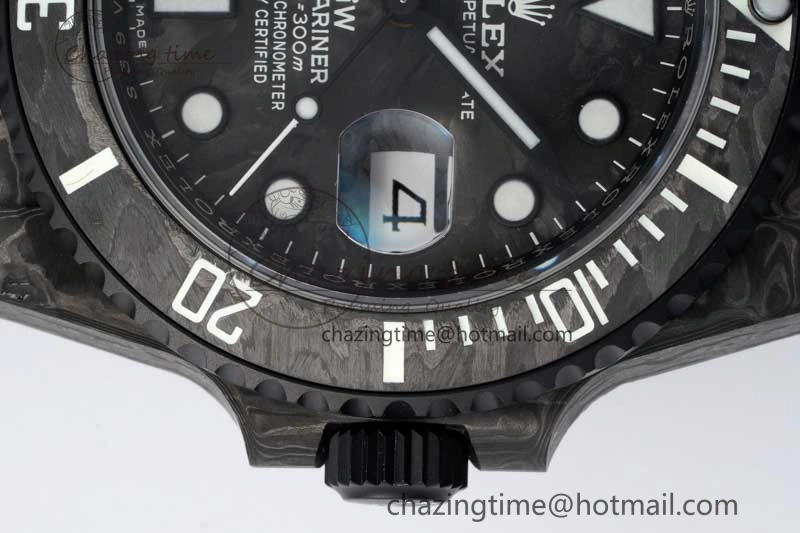 Submariner DIW Carbon VSF 1:1 Best Edition Black White Dial on Black Nylon Strap VS3135