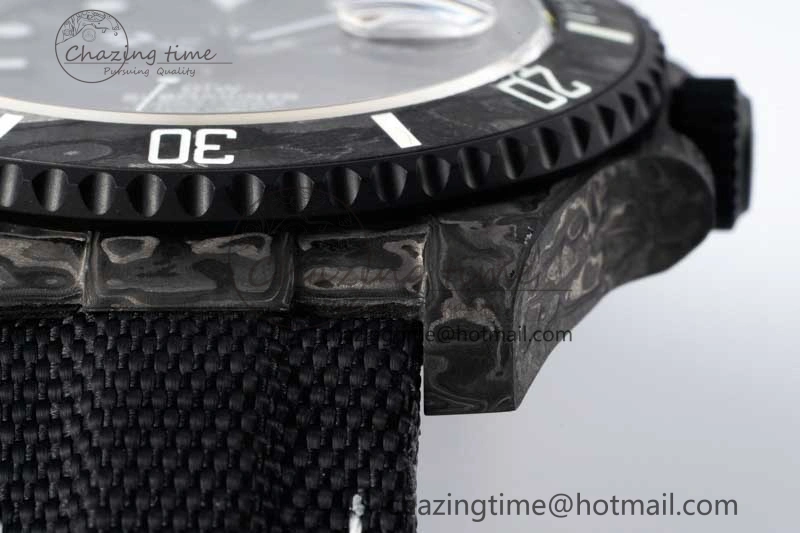 Submariner DIW Carbon VSF 1:1 Best Edition Black White Dial on Black Nylon Strap VS3135