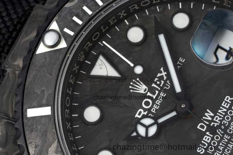 Submariner DIW Carbon VSF 1:1 Best Edition Black White Dial on Black Nylon Strap VS3135