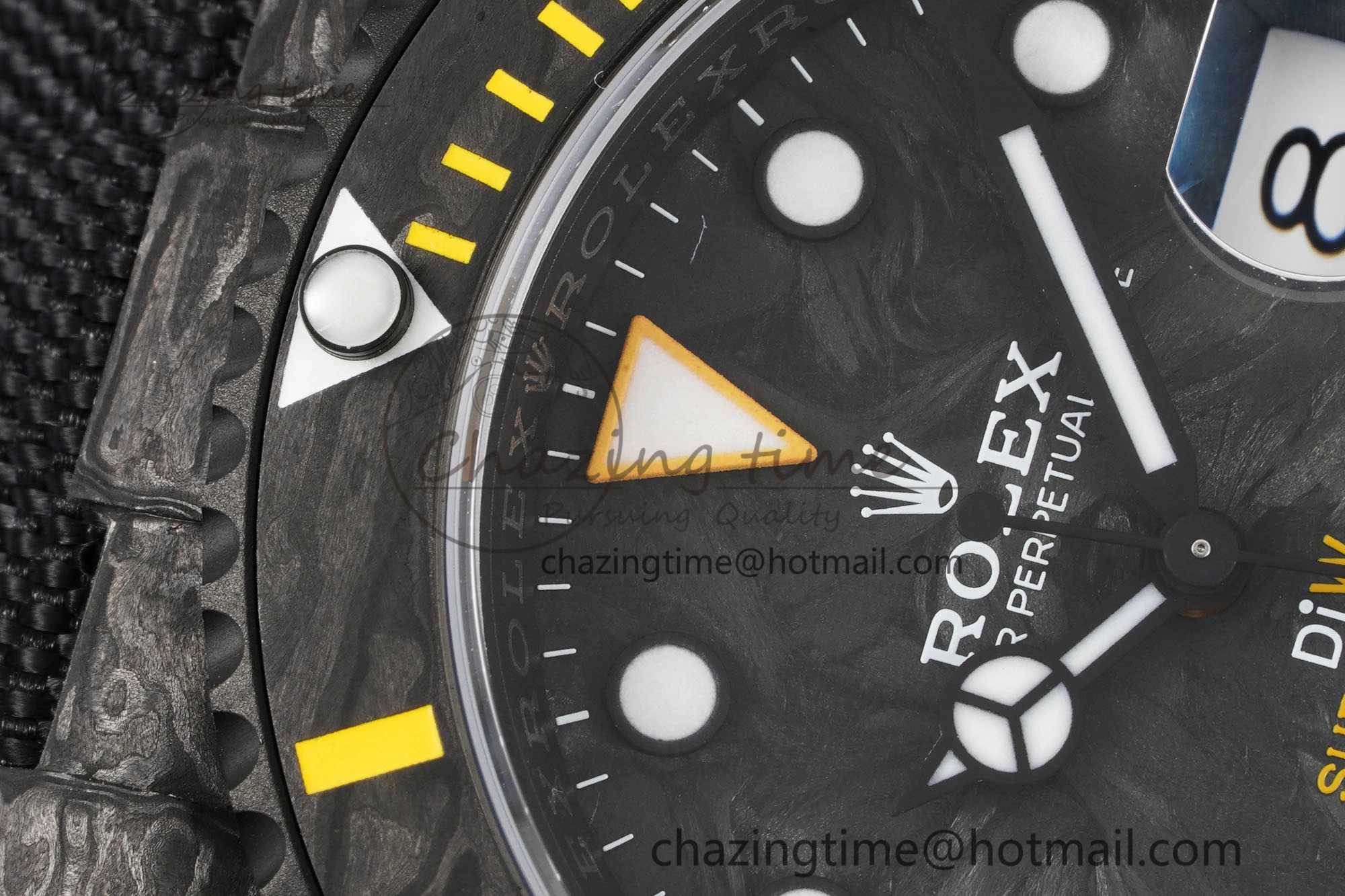 Submariner DIW Carbon VSF 1:1 Best Edition Black Yellow Dial on Black Nylon Strap VS3135