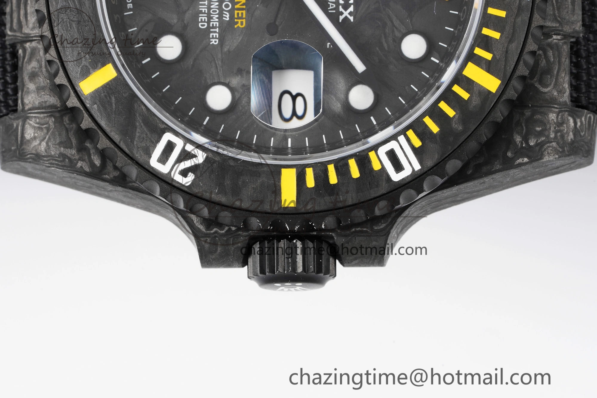 Submariner DIW Carbon VSF 1:1 Best Edition Black Yellow Dial on Black Nylon Strap VS3135