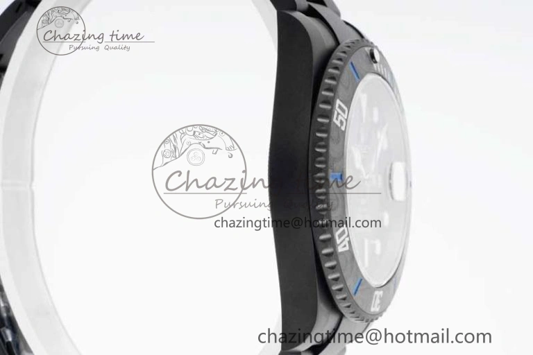 Submariner DIW DLC Sandblasted VSF 1:1 Best Edition Black Blue Dial on DLC Bracelet VS3135