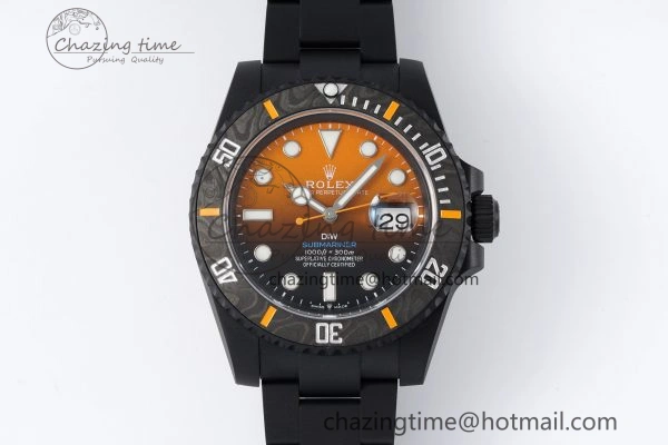 Submariner DIW DLC VSF 1:1 Best Edition Black Orange Dial on DLC Bracelet VS3135