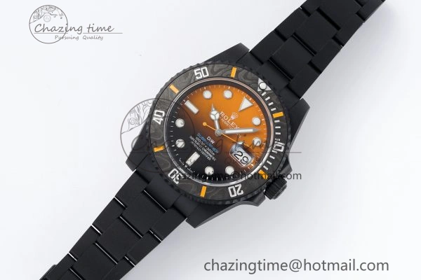 Submariner DIW DLC VSF 1:1 Best Edition Black Orange Dial on DLC Bracelet VS3135