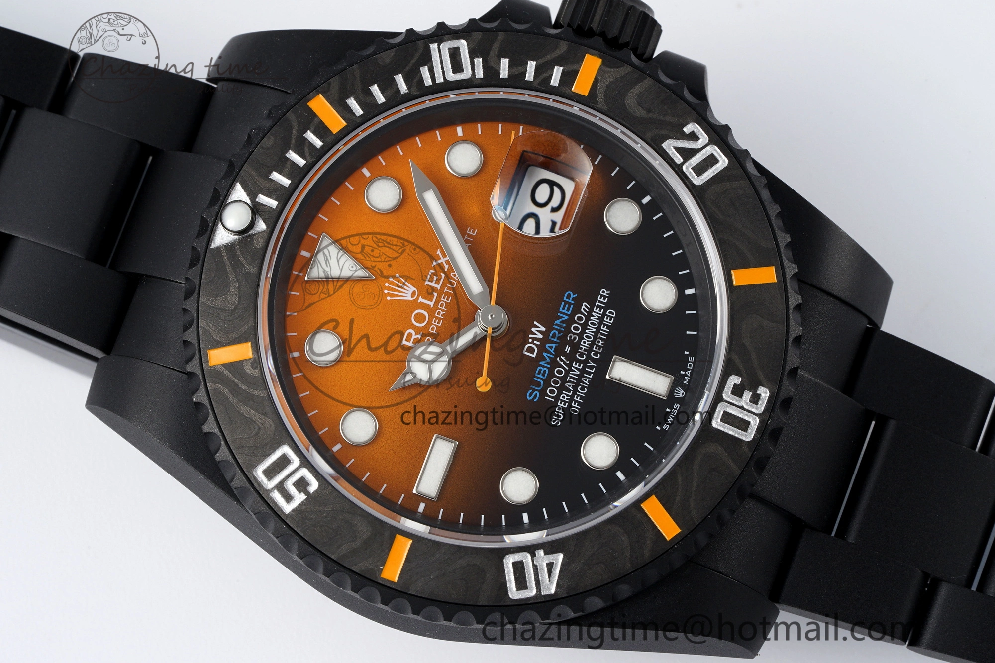 Submariner DIW DLC VSF 1:1 Best Edition Black Orange Dial on DLC Bracelet VS3135