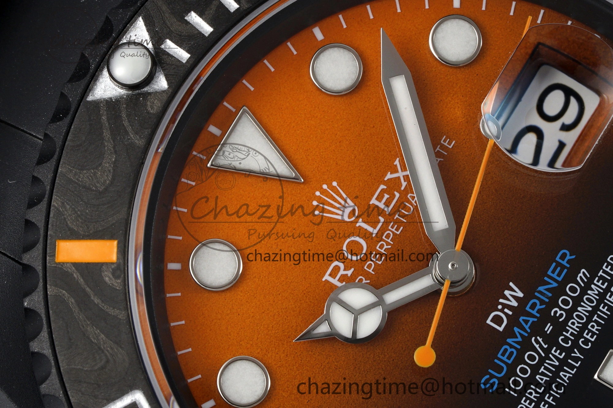 Submariner DIW DLC VSF 1:1 Best Edition Black Orange Dial on DLC Bracelet VS3135