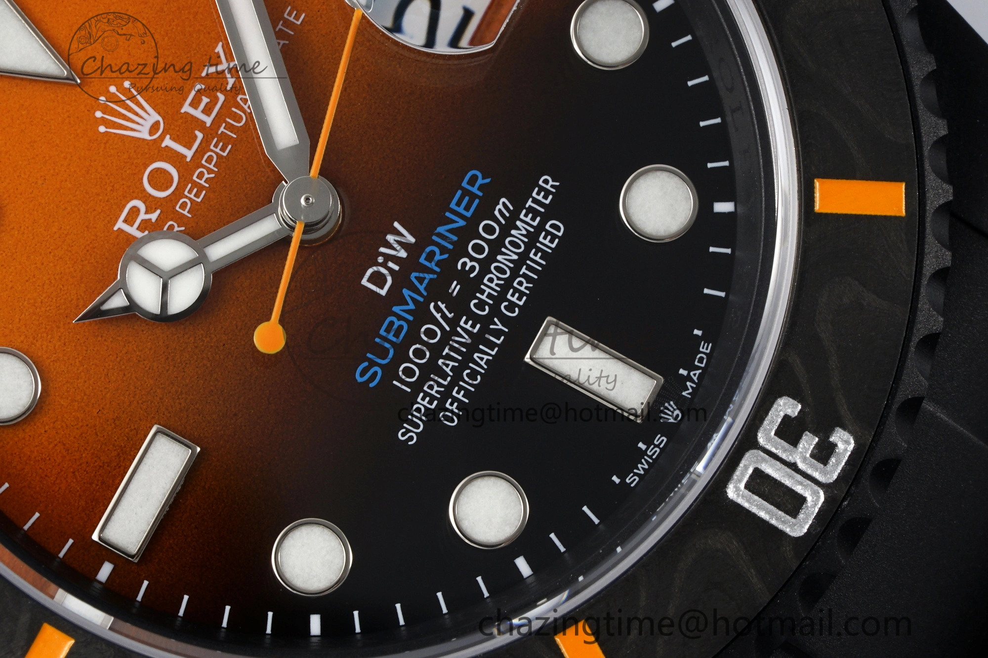 Submariner DIW DLC VSF 1:1 Best Edition Black Orange Dial on DLC Bracelet VS3135