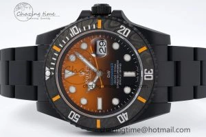 Submariner DIW DLC VSF 1:1 Best Edition Black Orange Dial on DLC Bracelet VS3135