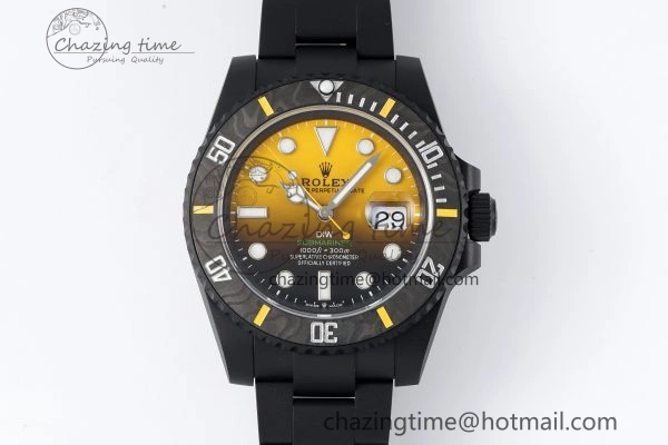 Submariner DIW DLC VSF 1:1 Best Edition Black Yellow Dial on DLC Bracelet VS3135