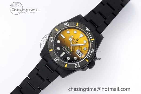 Submariner DIW DLC VSF 1:1 Best Edition Black Yellow Dial on DLC Bracelet VS3135