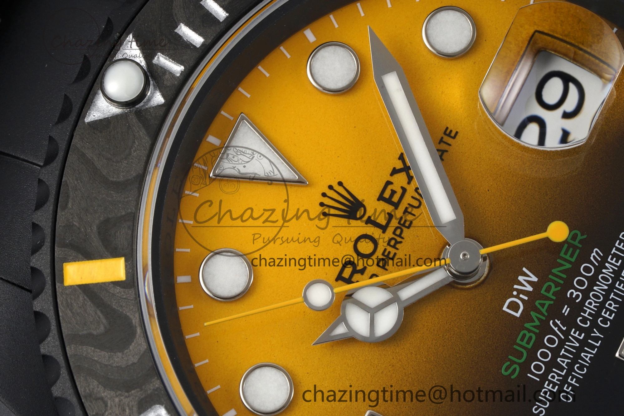 Submariner DIW DLC VSF 1:1 Best Edition Black Yellow Dial on DLC Bracelet VS3135