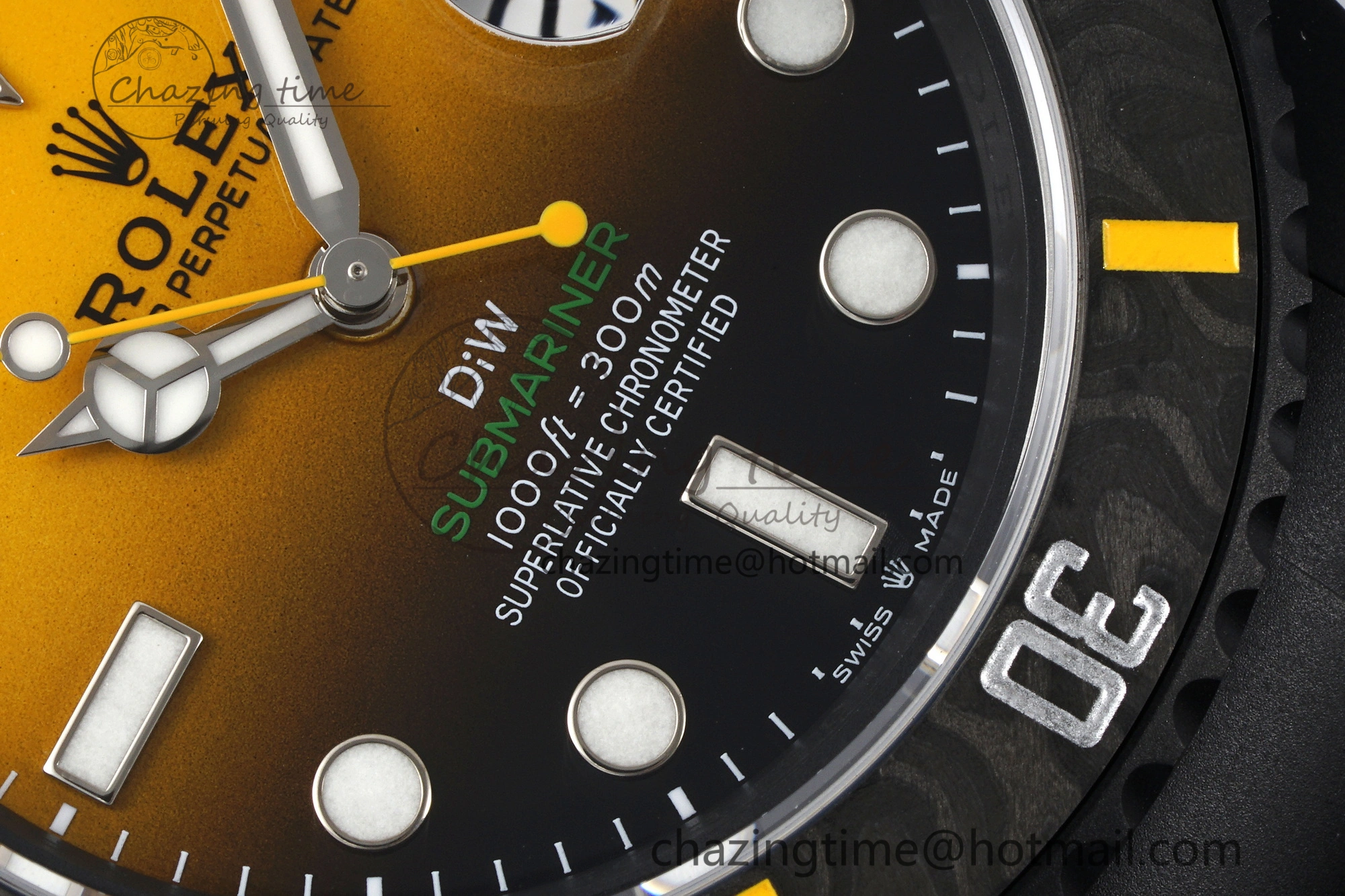 Submariner DIW DLC VSF 1:1 Best Edition Black Yellow Dial on DLC Bracelet VS3135