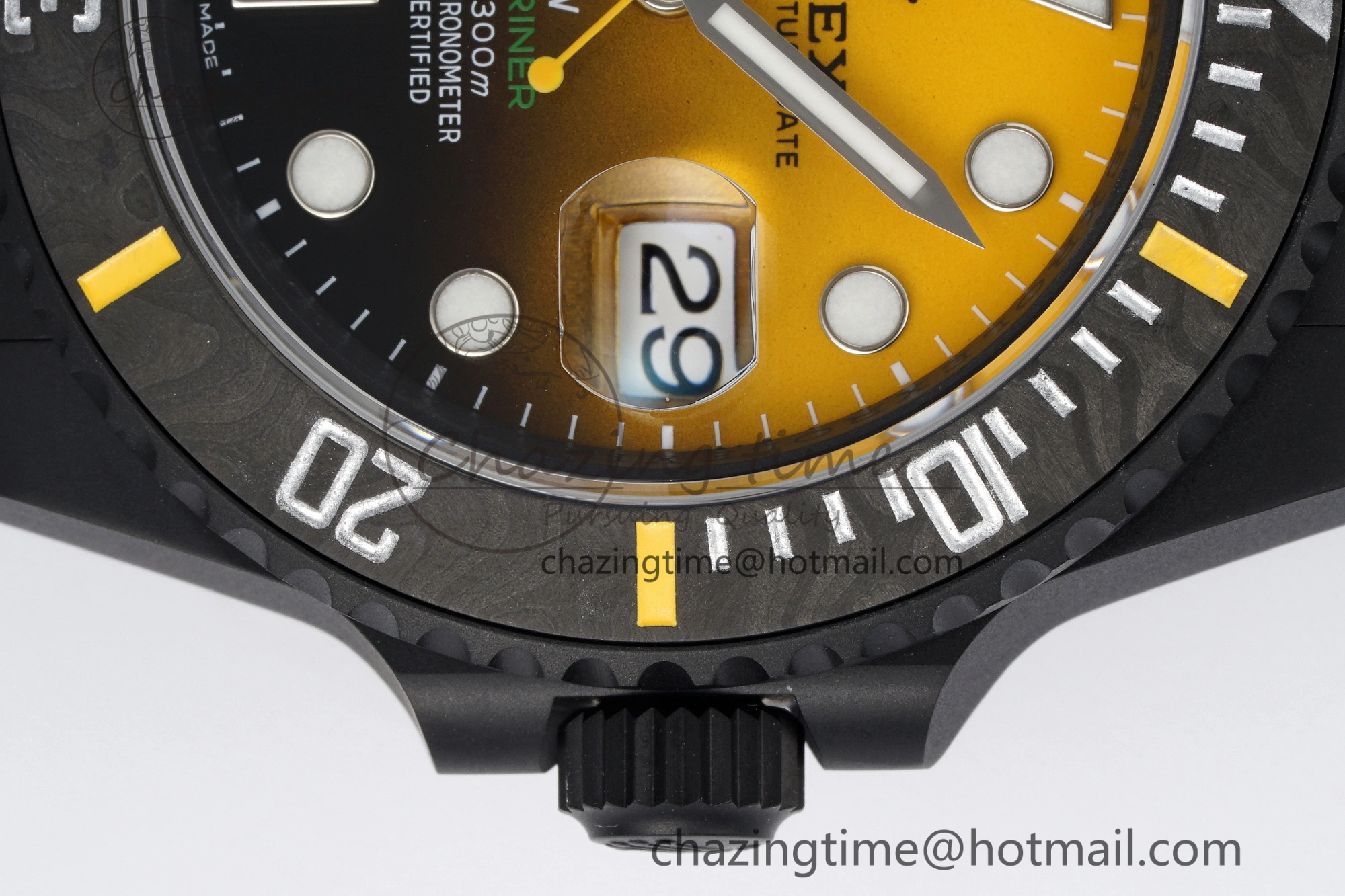 Submariner DIW DLC VSF 1:1 Best Edition Black Yellow Dial on DLC Bracelet VS3135