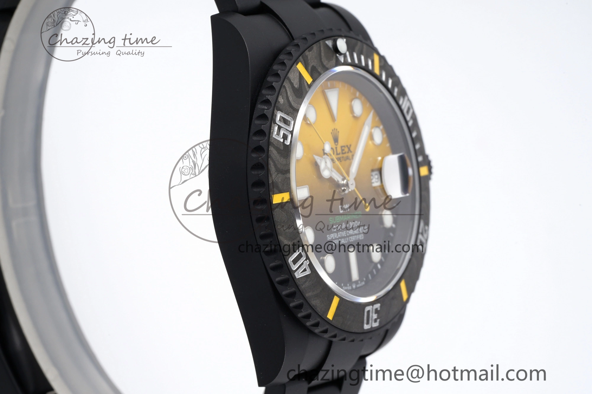 Submariner DIW DLC VSF 1:1 Best Edition Black Yellow Dial on DLC Bracelet VS3135