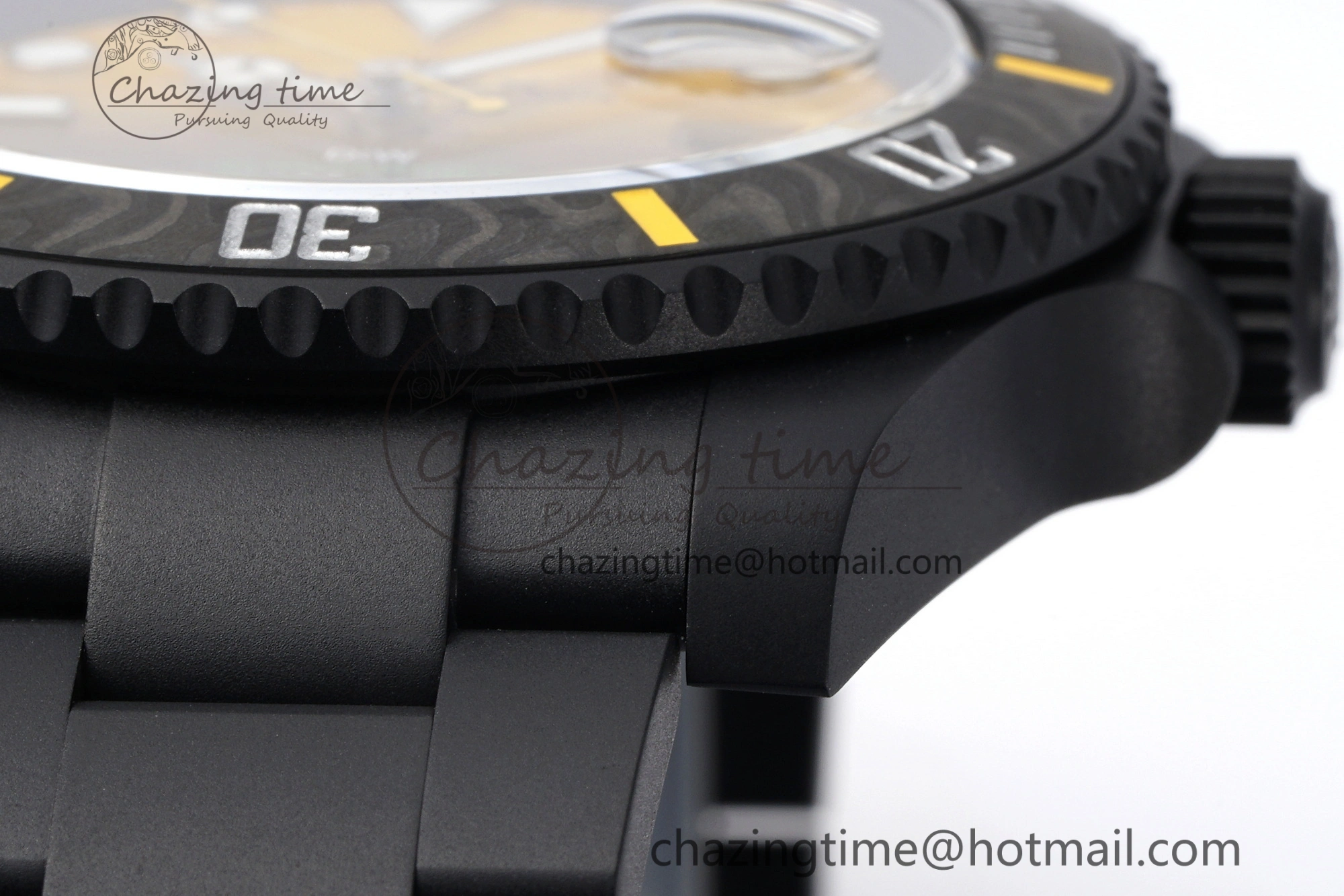 Submariner DIW DLC VSF 1:1 Best Edition Black Yellow Dial on DLC Bracelet VS3135