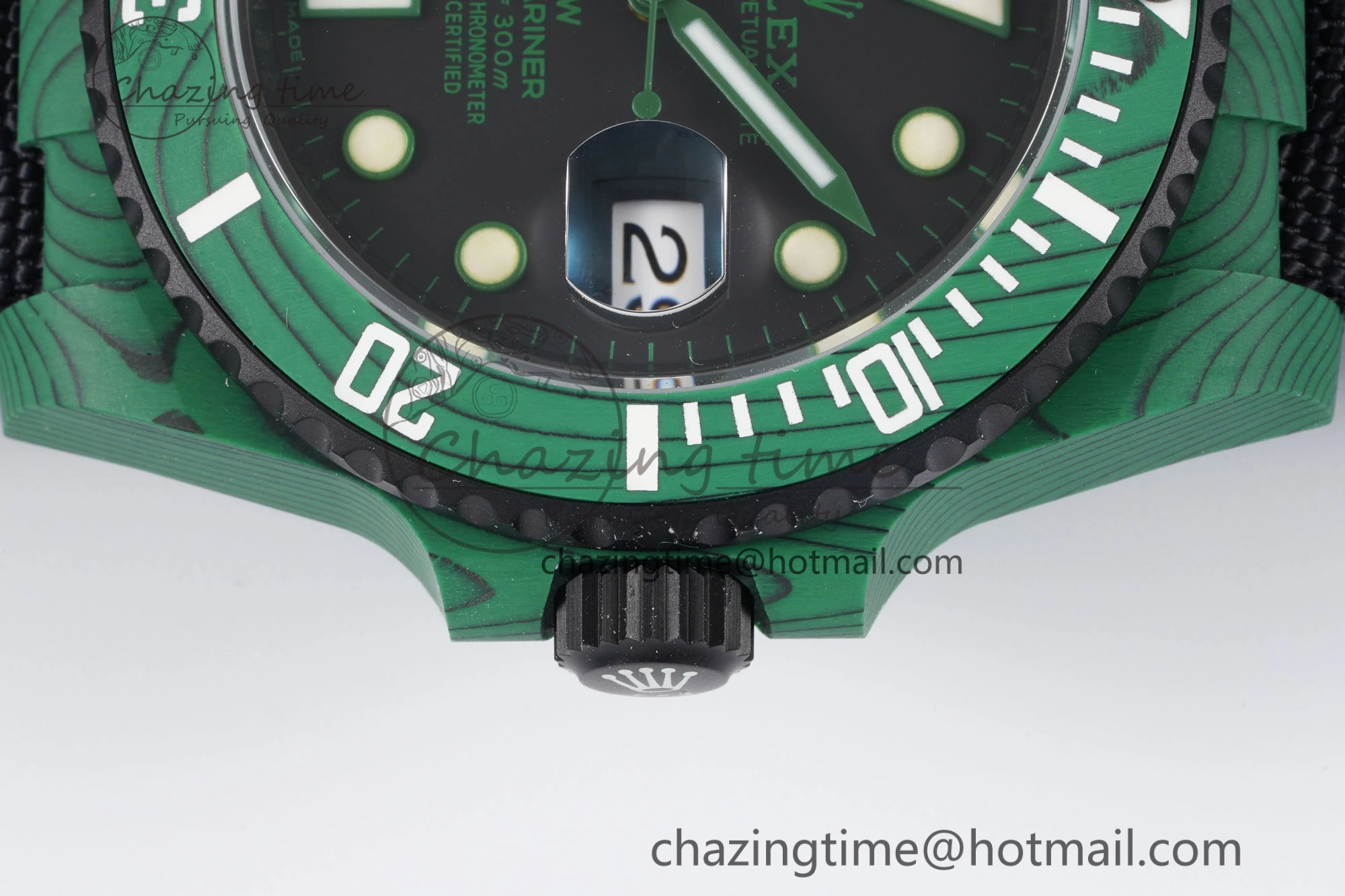 Submariner DIW Green Carbon VSF 1:1 Best Edition Black Dial on Black Nylon Strap VS3135