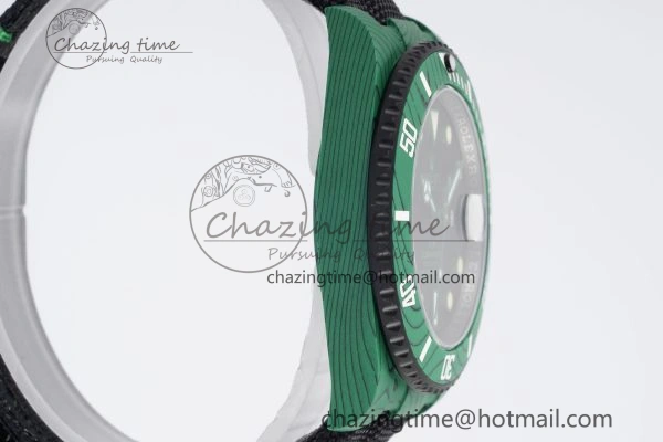 Submariner DIW Green Carbon VSF 1:1 Best Edition Black Dial on Black Nylon Strap VS3135