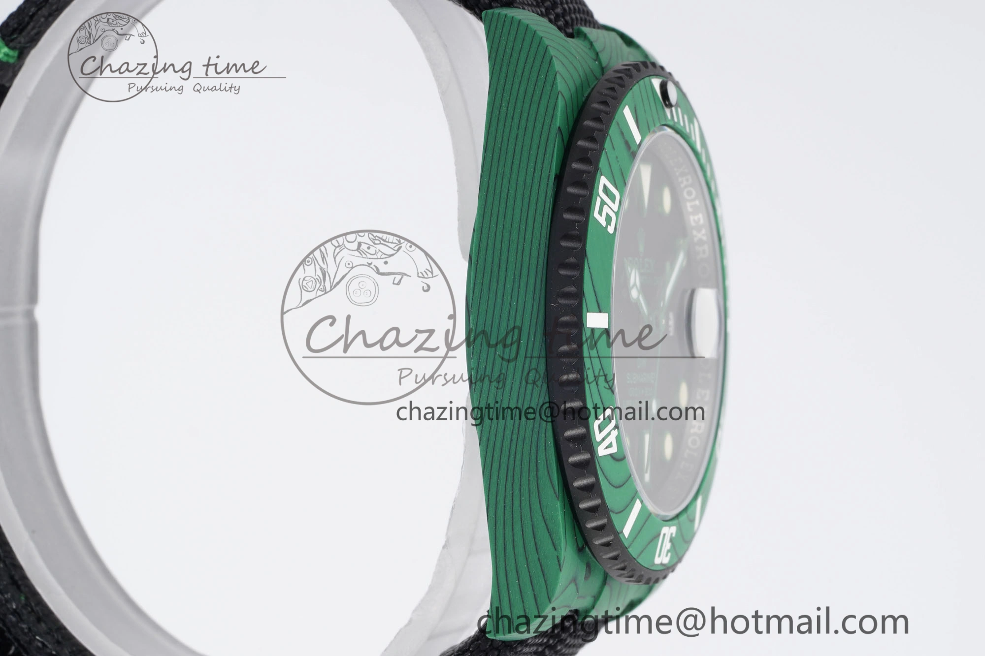 Submariner DIW Green Carbon VSF 1:1 Best Edition Black Dial on Black Nylon Strap VS3135