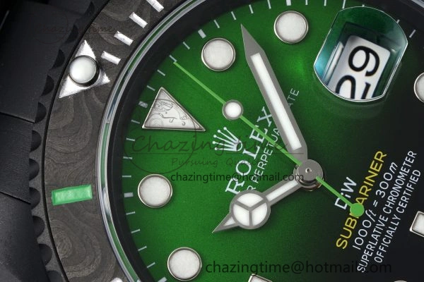 Submariner DIW “Parakeet” DLC VSF 1:1 Best Edition Black Green Dial on DLC Bracelet VS3135
