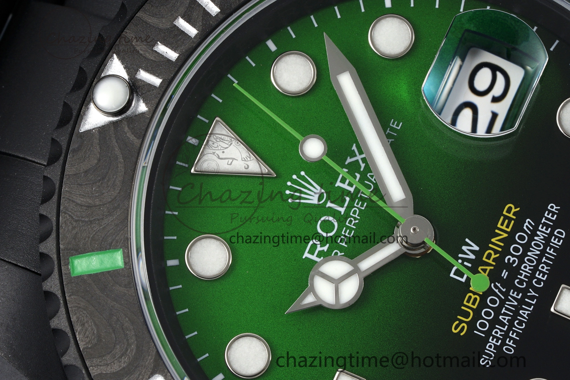 Submariner DIW “Parakeet” DLC VSF 1:1 Best Edition Black Green Dial on DLC Bracelet VS3135