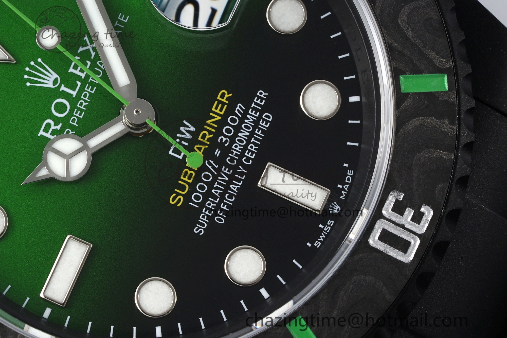 Submariner DIW “Parakeet” DLC VSF 1:1 Best Edition Black Green Dial on DLC Bracelet VS3135