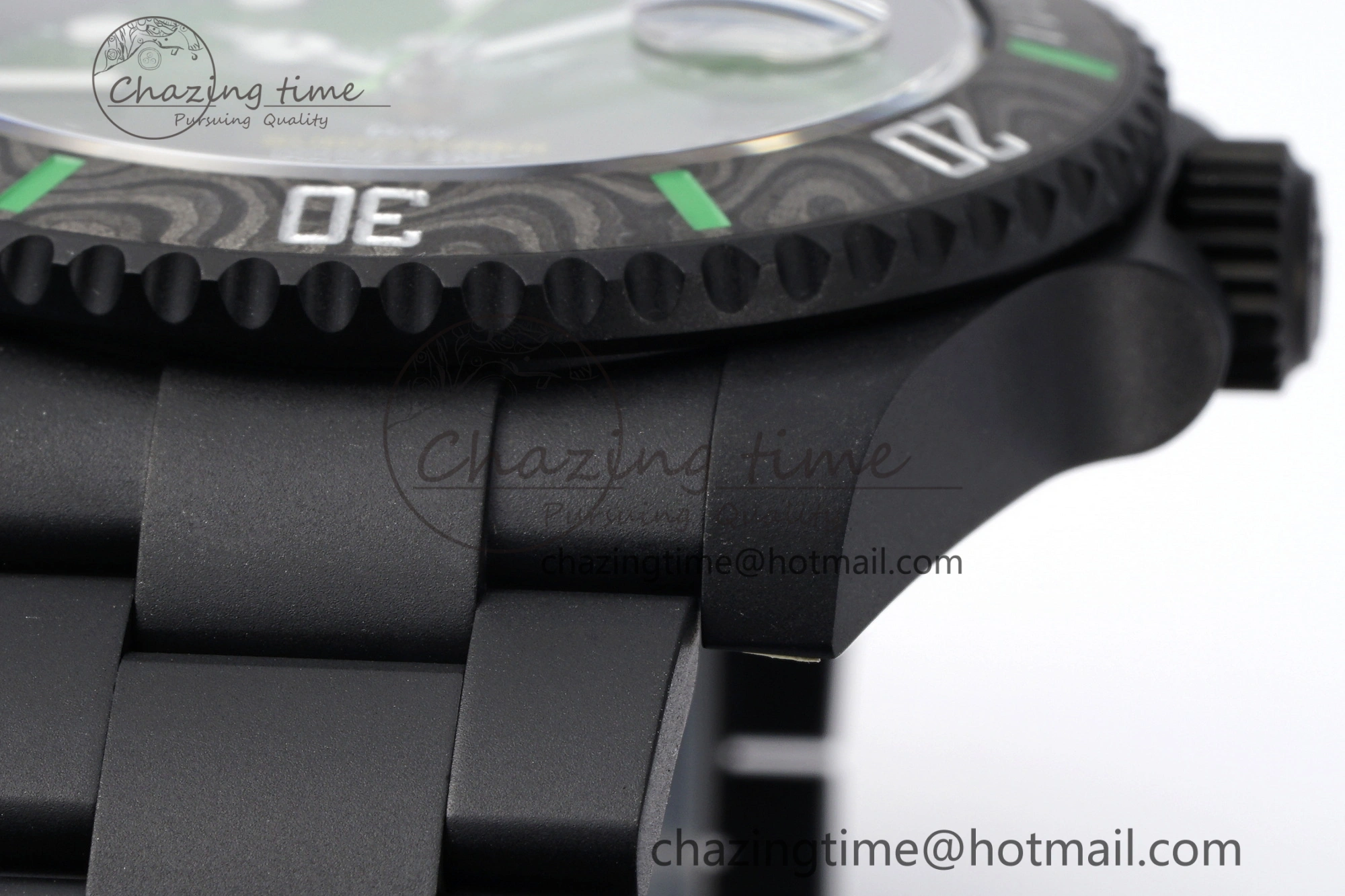 Submariner DIW “Parakeet” DLC VSF 1:1 Best Edition Black Green Dial on DLC Bracelet VS3135