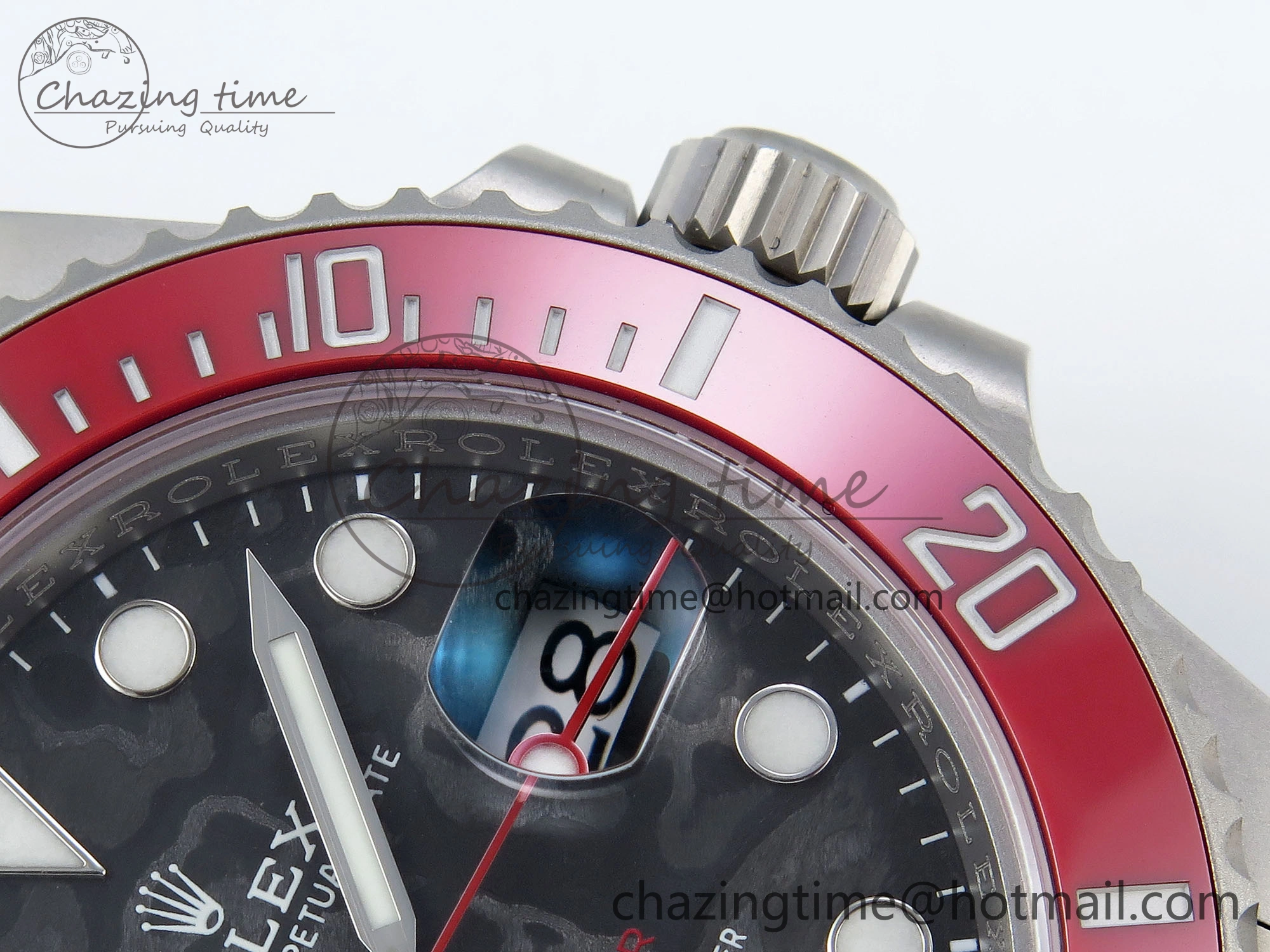 Submariner DIW Red Ceramic Bezel VSF 1:1 Best Edition Black Carbon Dial on Sandblasted Bracelet VS3135