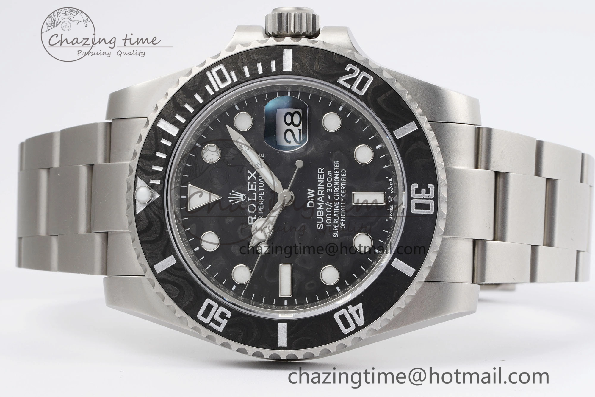 Submariner DIW Sandblasted VSF 1:1 Best Edition Black Carbon Dial on SS Bracelet VS3135