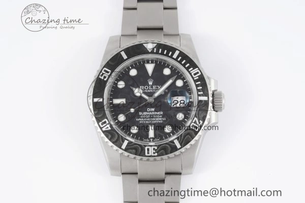 Submariner DIW Sandblasted VSF 1:1 Best Edition Black Carbon Dial on SS Bracelet VS3135