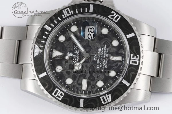 Submariner DIW Sandblasted VSF 1:1 Best Edition Black Carbon Dial on SS Bracelet VS3135