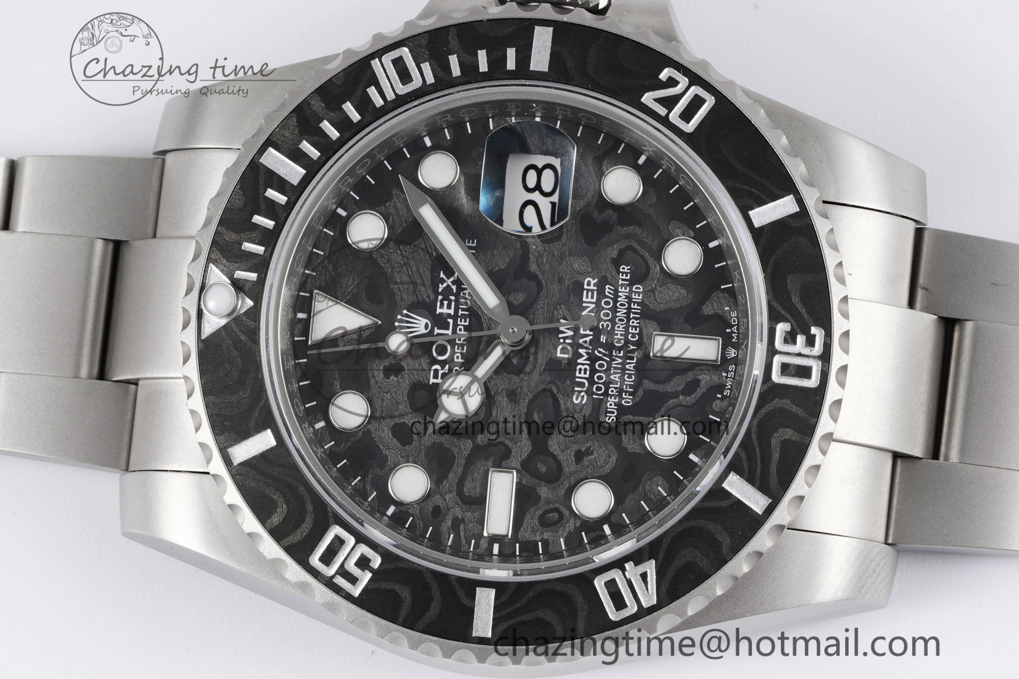 Submariner DIW Sandblasted VSF 1:1 Best Edition Black Carbon Dial on SS Bracelet VS3135