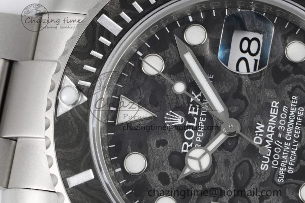 Submariner DIW Sandblasted VSF 1:1 Best Edition Black Carbon Dial on SS Bracelet VS3135