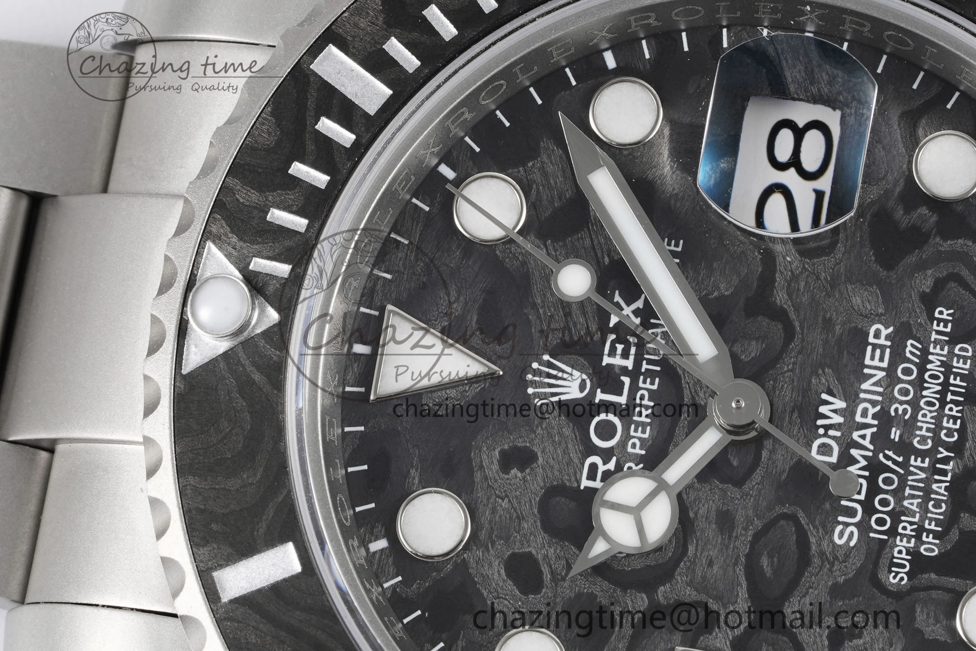 Submariner DIW Sandblasted VSF 1:1 Best Edition Black Carbon Dial on SS Bracelet VS3135