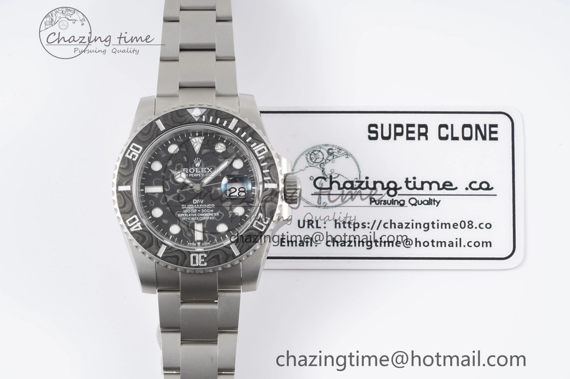 Submariner DIW Sandblasted VSF 1:1 Best Edition Black Carbon Dial on SS Bracelet VS3135
