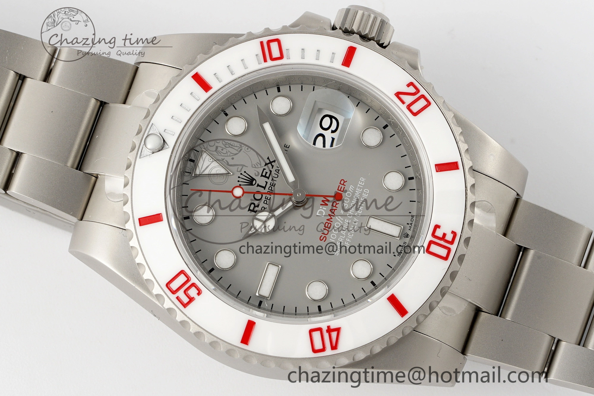 Submariner DIW Sandblasted VSF 1:1 Best Edition Gray Dial White Ceramic Bezel on SS Bracelet VS3135