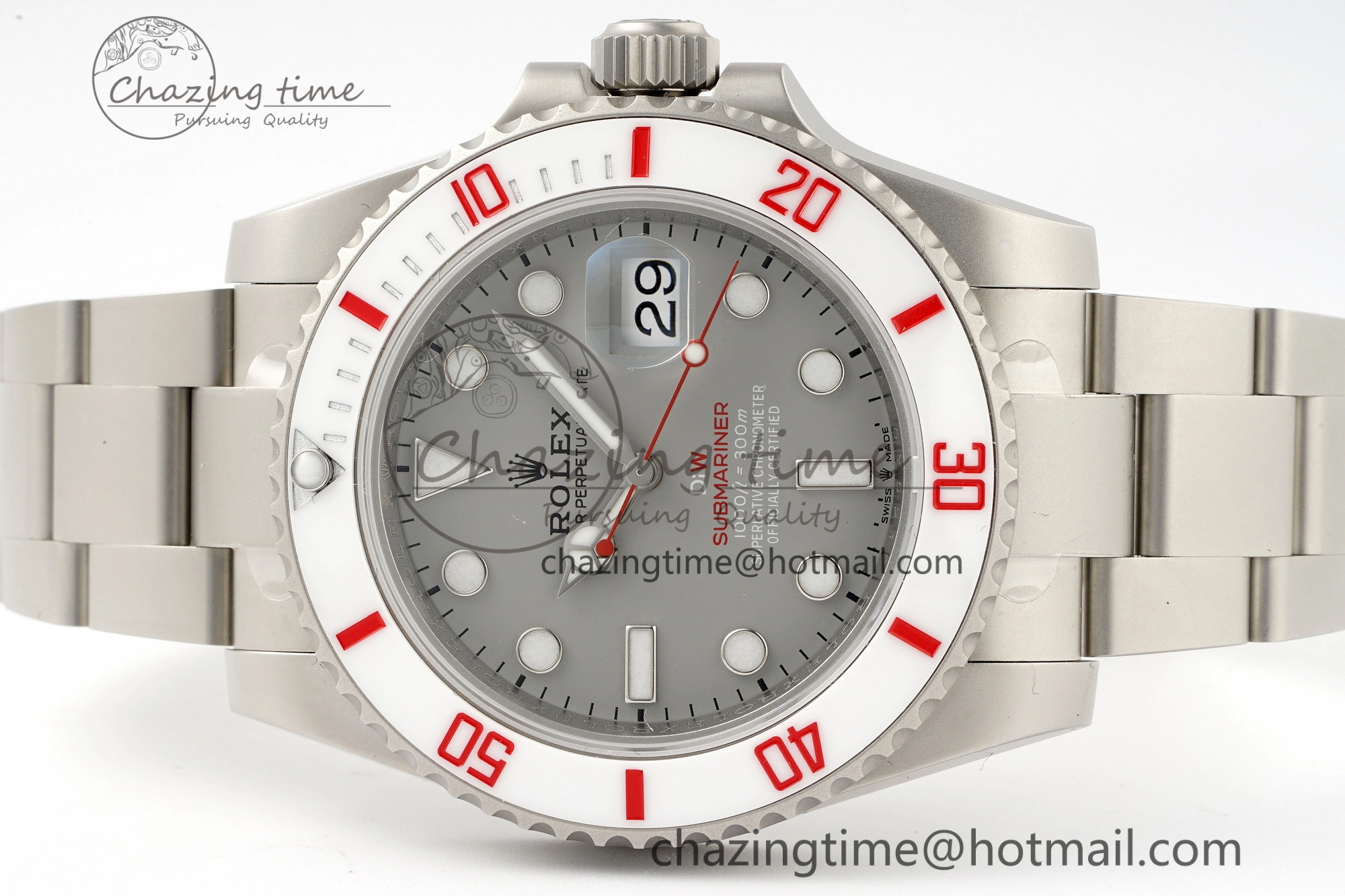 Submariner DIW Sandblasted VSF 1:1 Best Edition Gray Dial White Ceramic Bezel on SS Bracelet VS3135
