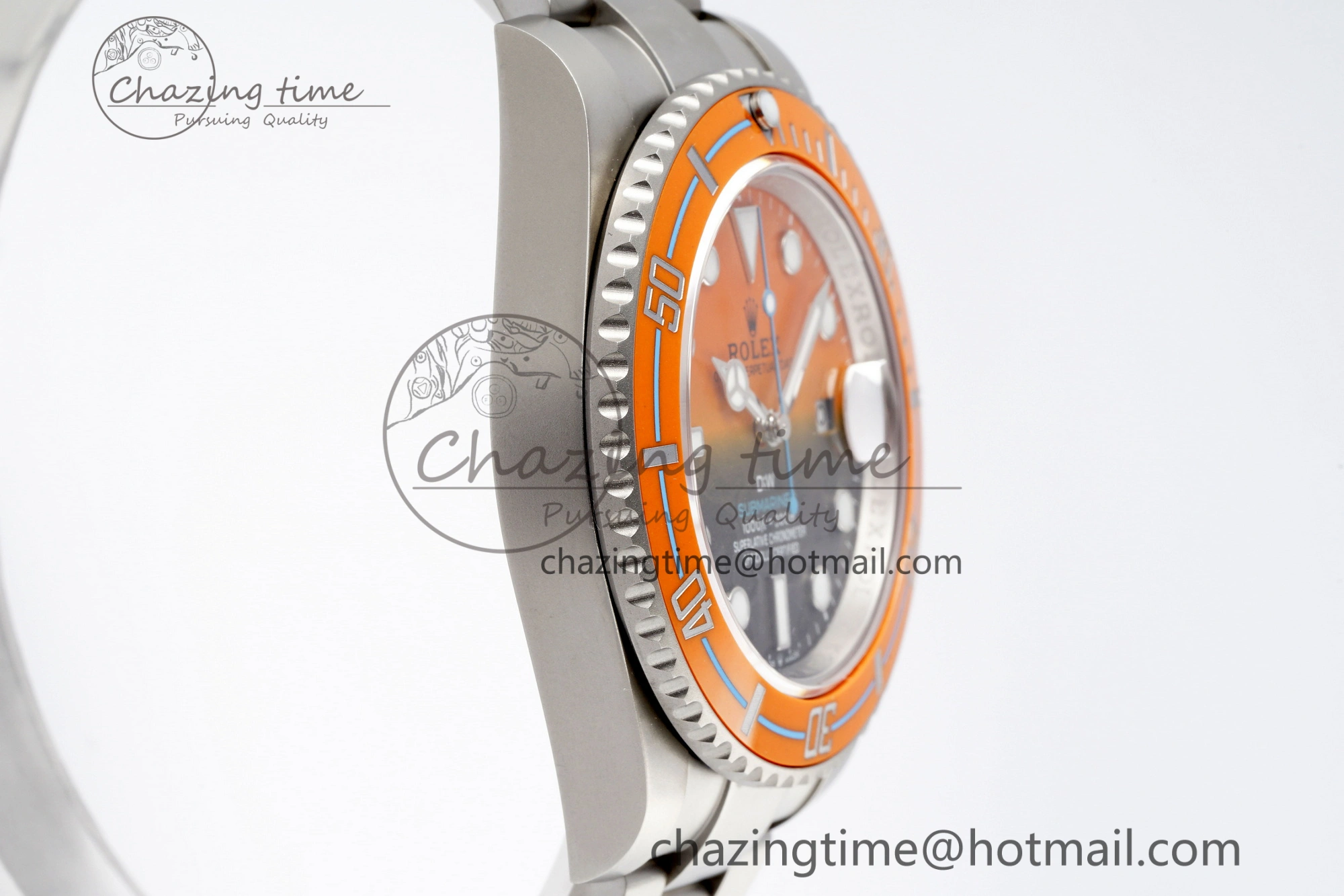 Submariner DIW Sandblasted VSF 1:1 Best Edition Orange Ceramic Bezel Orange Black Dial on SS Bracelet VS3135