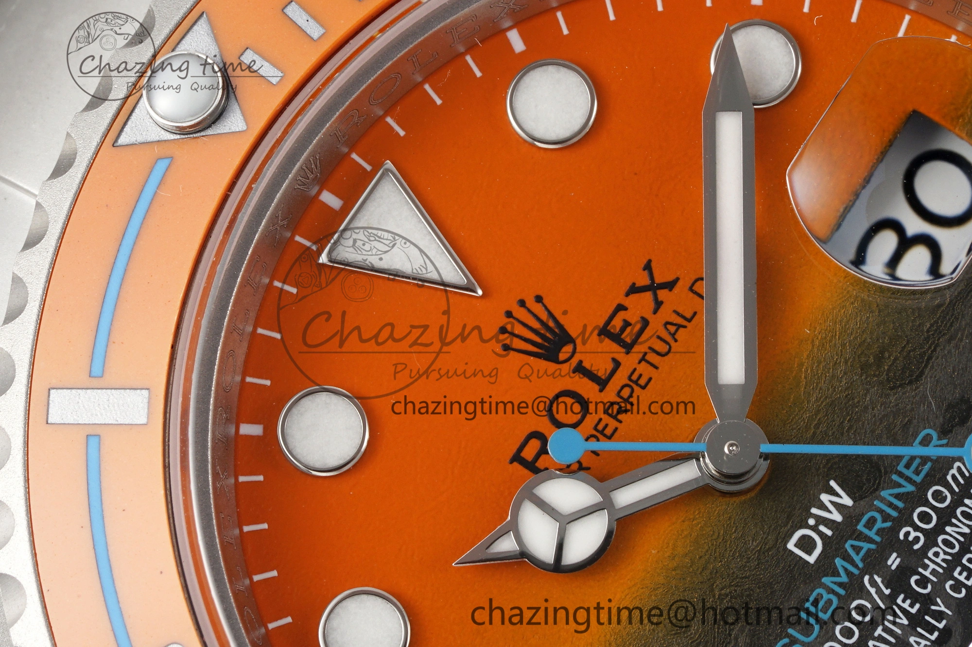Submariner DIW Sandblasted VSF 1:1 Best Edition Orange Ceramic Bezel Orange Black Dial on SS Bracelet VS3135