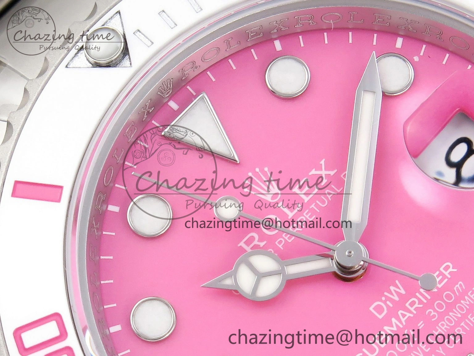 Submariner DIW Sandblasted VSF 1:1 Best Edition Pink Dial White Ceramic Bezel on SS Bracelet VS3135