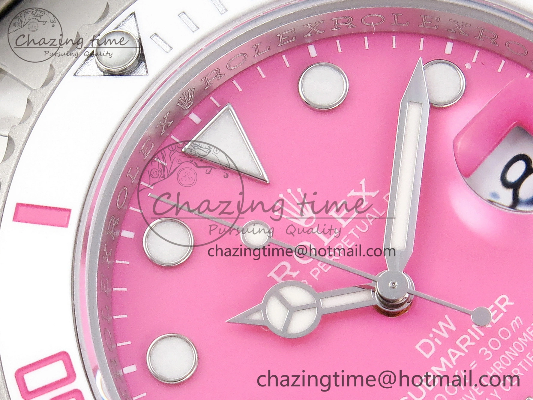 Submariner DIW Sandblasted VSF 1:1 Best Edition Pink Dial White Ceramic Bezel on SS Bracelet VS3135