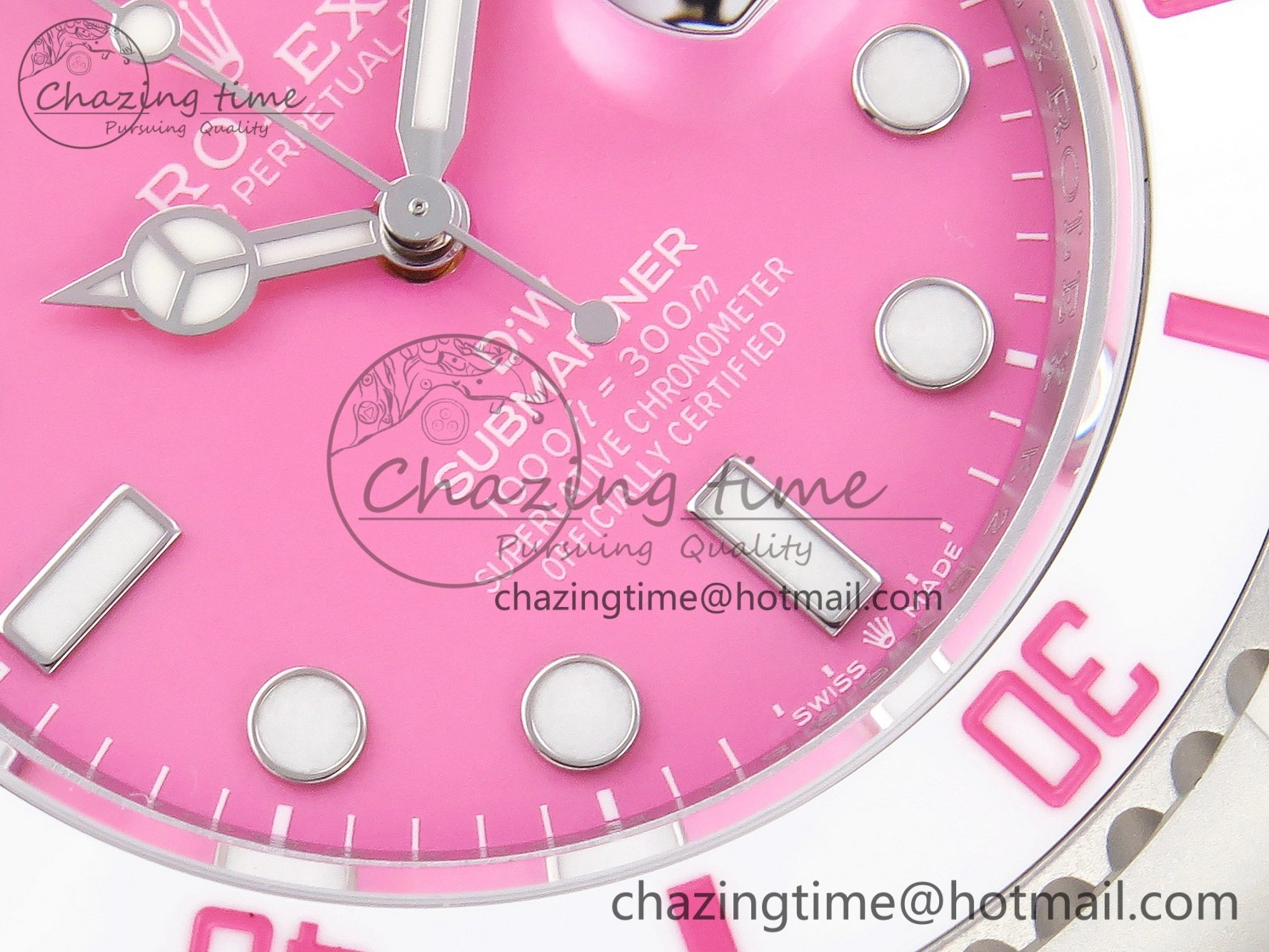 Submariner DIW Sandblasted VSF 1:1 Best Edition Pink Dial White Ceramic Bezel on SS Bracelet VS3135