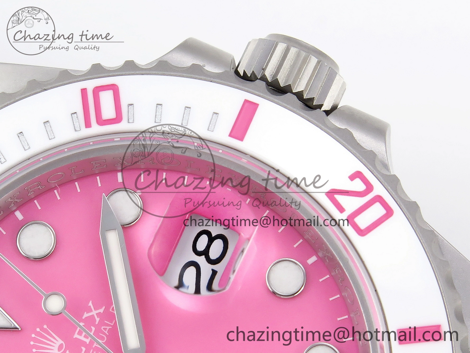 Submariner DIW Sandblasted VSF 1:1 Best Edition Pink Dial White Ceramic Bezel on SS Bracelet VS3135