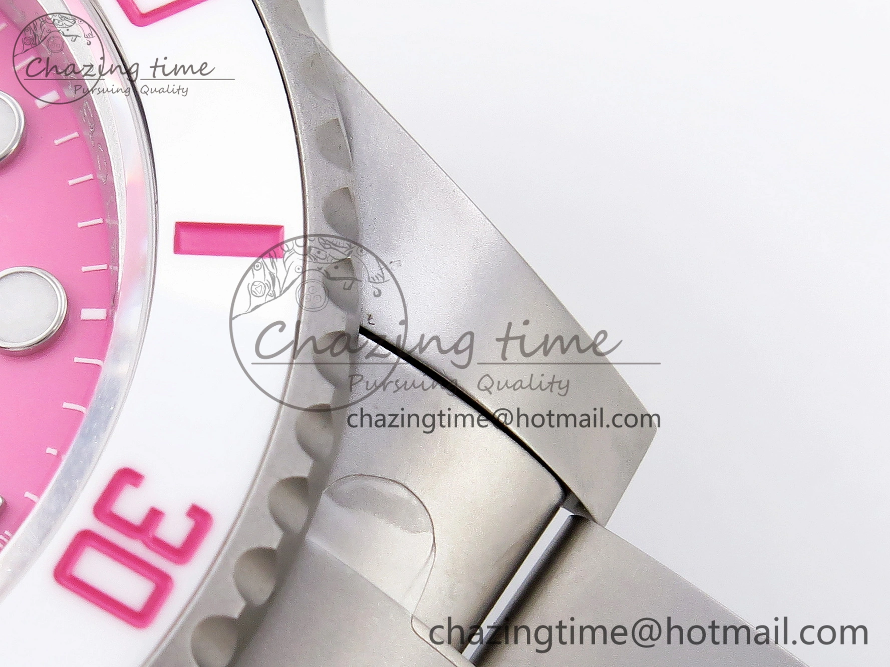 Submariner DIW Sandblasted VSF 1:1 Best Edition Pink Dial White Ceramic Bezel on SS Bracelet VS3135