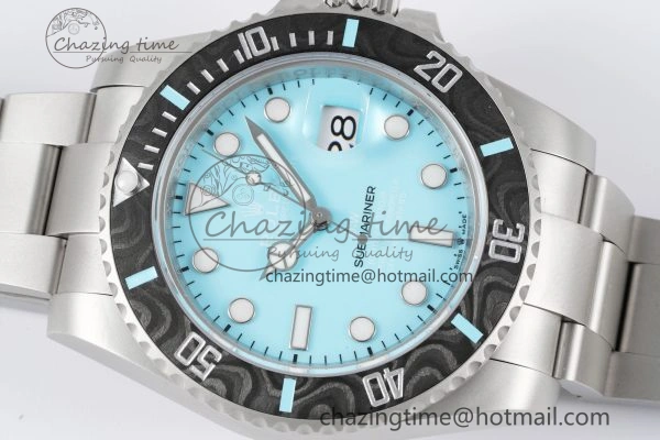 Submariner DIW Sandblasted VSF 1:1 Best Edition Tiffany Blue Dial on SS Bracelet VS3135