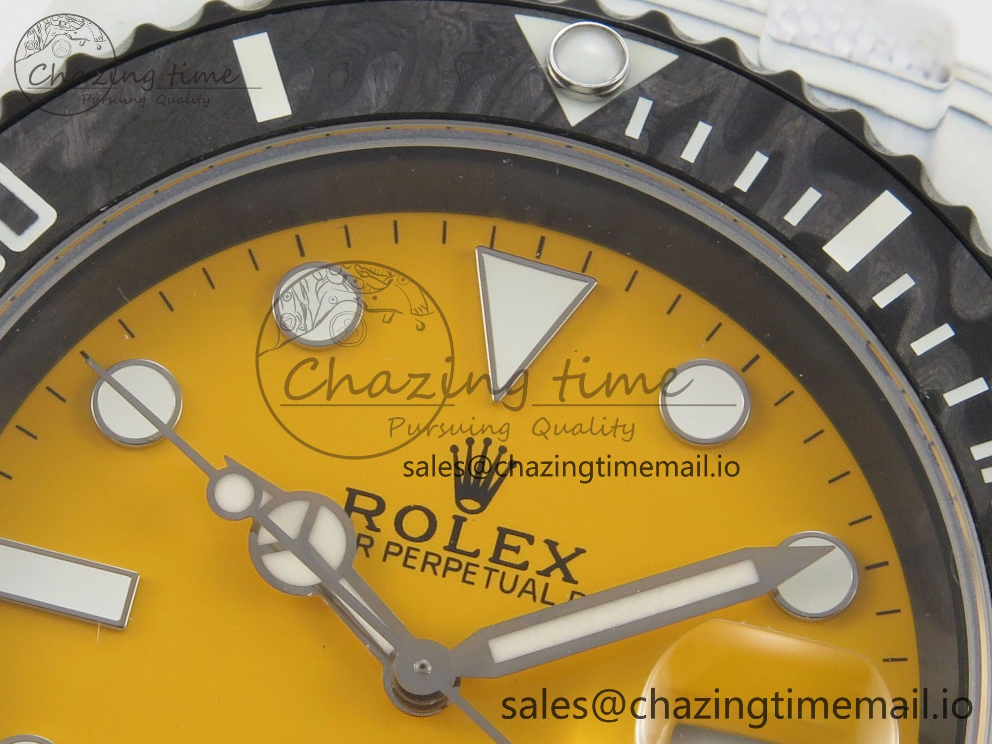 Submariner DIW White Carbon MPF Best Edition Yellow Dial On White Nylon Strap SA3135