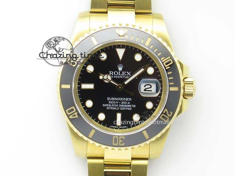 Submariner Full Gold Black Dial BP Best Edition Swiss ETA2836
