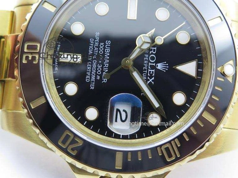 Submariner Full Gold Black Dial BP Best Edition Swiss ETA2836