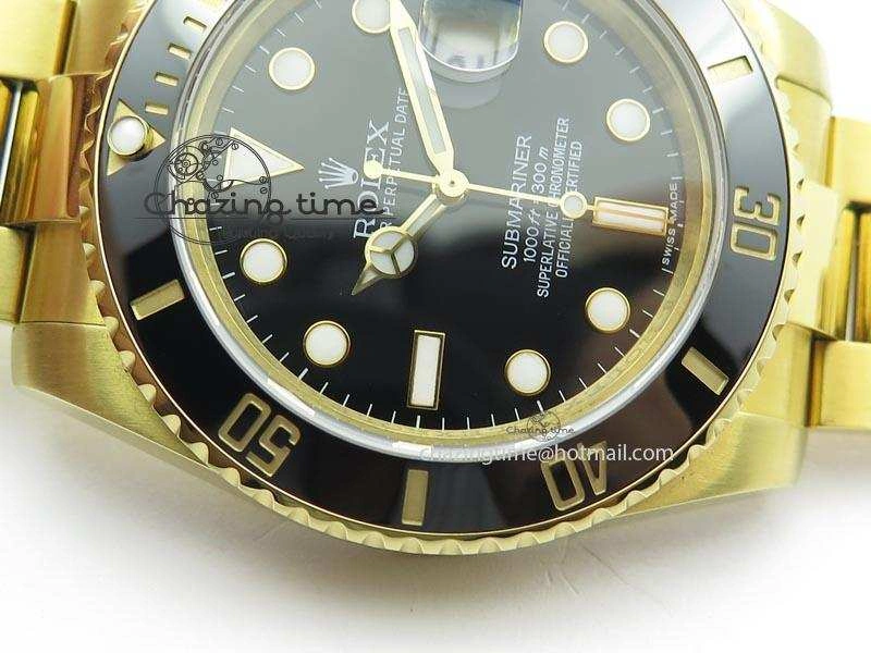 Submariner Full Gold Black Dial BP Best Edition Swiss ETA2836