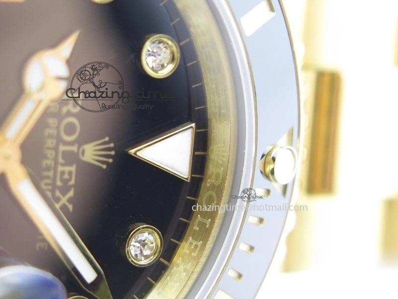 Submariner Full Gold Black Dial Diamond BP Best Edition Swiss ETA2836